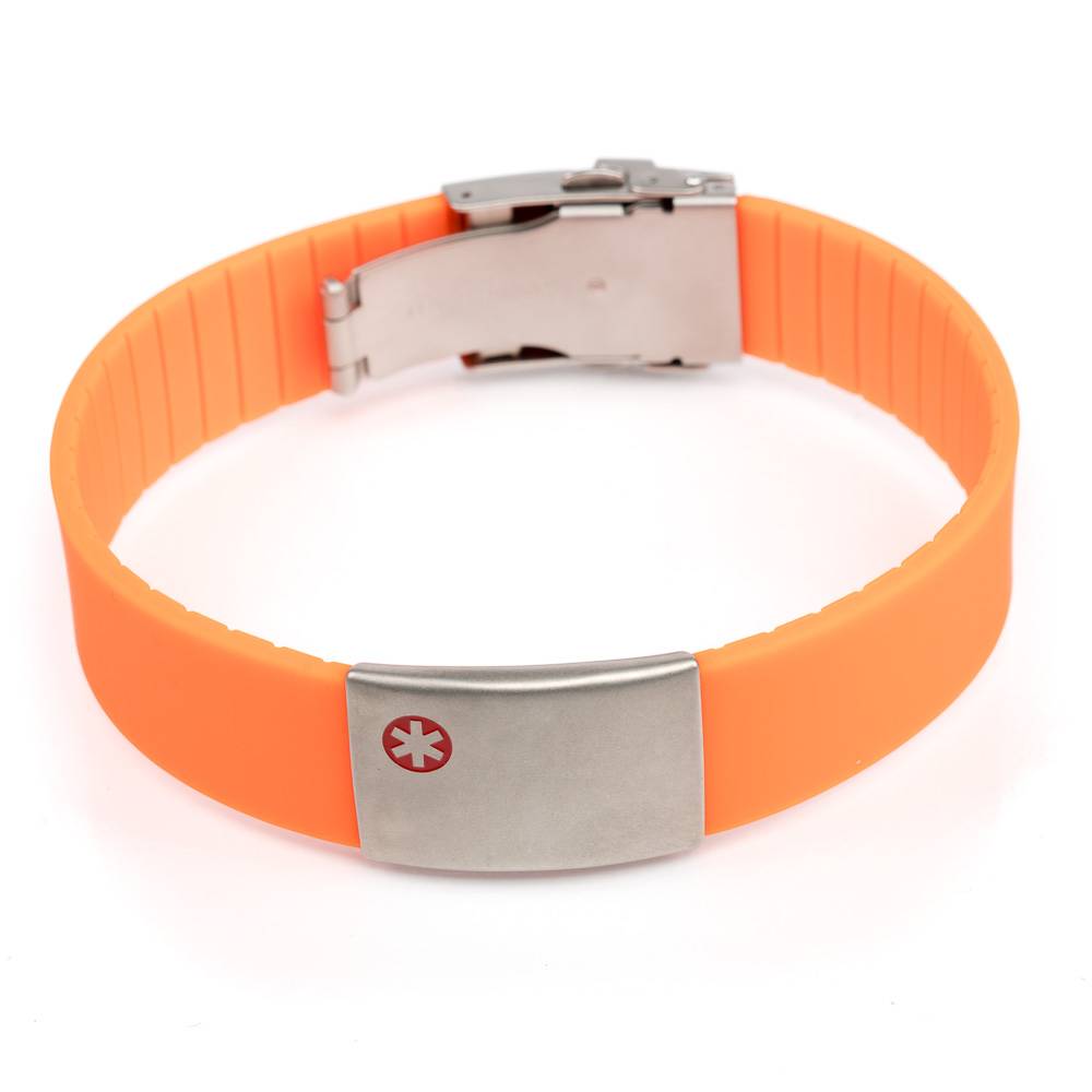 Medical Alert Bracelet >> Medical Bracelet Orange Icetagsid Medical Alert Bracelet >> Medical Bracelet Orange Icetagsid