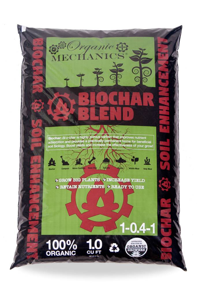 Organic Mechanics 100 Biochar 1 Cubic foot bag Behmerwald Nursery
