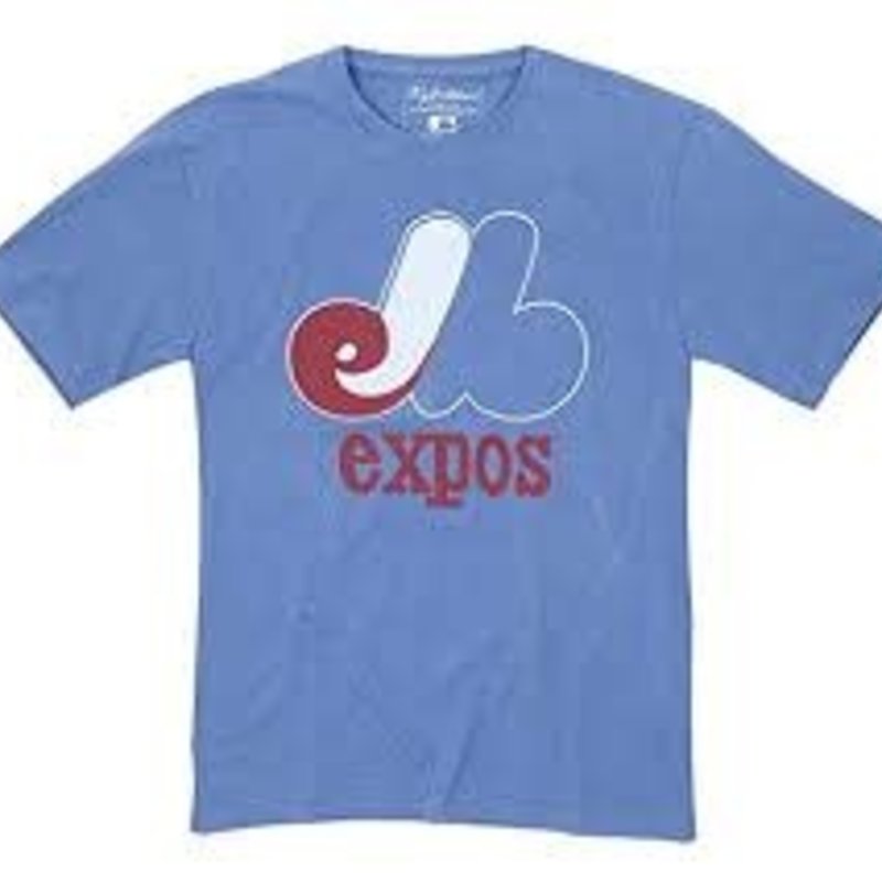 Majestic Majestic Cooperstown Montreal Expos T-Shirt Baby Blue - Baseball Warehouse