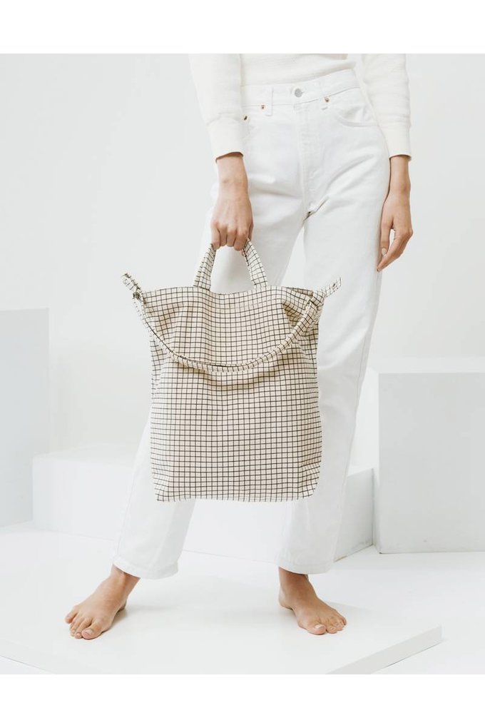 Baggu Duck Bag In Natural Grid