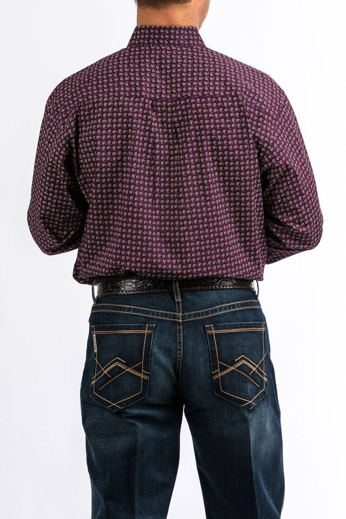 Cinch Cinch Purple Paisley Print Button Down