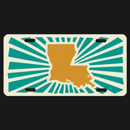Louisiana Power Orange License Plate Parish Ink