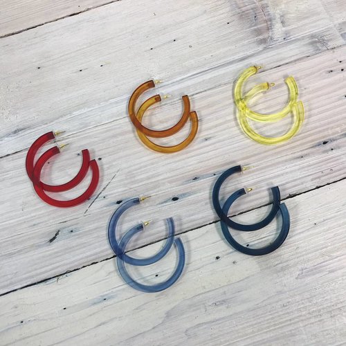 Ink & Alloy Lucite Hoop - Multi Color Ink & Alloy Lucite Hoop - Multi Color