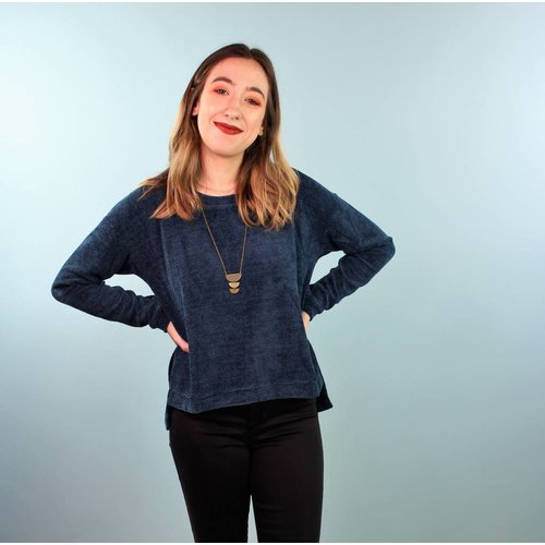 Traffic People Bez Sweater - Oce Blue Traffic People Bez Sweater - Oce Blue