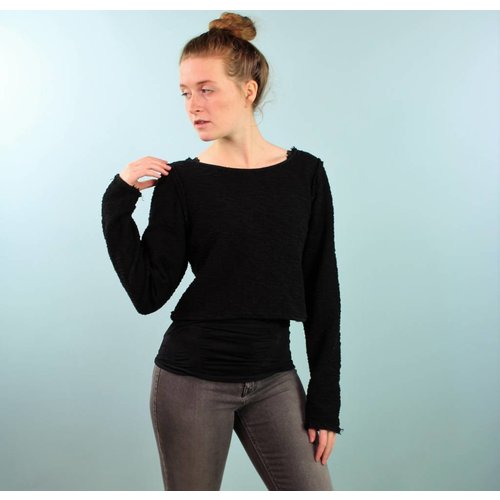 Sarah Bibb Alexis Sweater - Reversible Black Fr Terry Sarah Bibb Alexis Sweater - Reversible Black Fr Terry