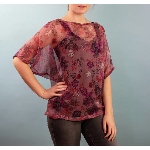 Sarah Bibb Sarah Top by Sarah Bibb - Mauve Floral Sarah Bibb Sarah Top by Sarah Bibb - Mauve Floral