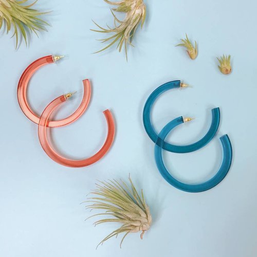 Ink & Alloy Lucite Hoop Earrings - Multiple Colors Ink & Alloy Lucite Hoop Earrings - Multiple Colors