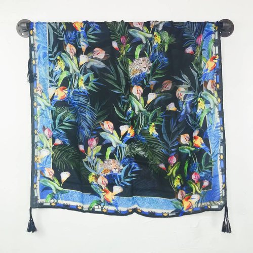 Johnny Was Silk Tassel Scarf - Jungle Johnny Was Silk Tassel Scarf - Jungle