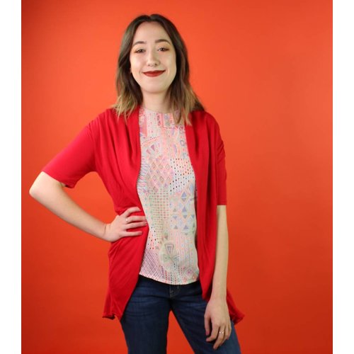 Sarah Bibb Camellia Sweater - Cherry Sarah Bibb Camellia Sweater - Cherry