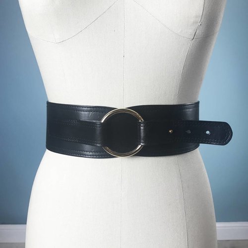 Elise M. Ring Closure Waist Belt - Black Elise M. Ring Closure Waist Belt - Black