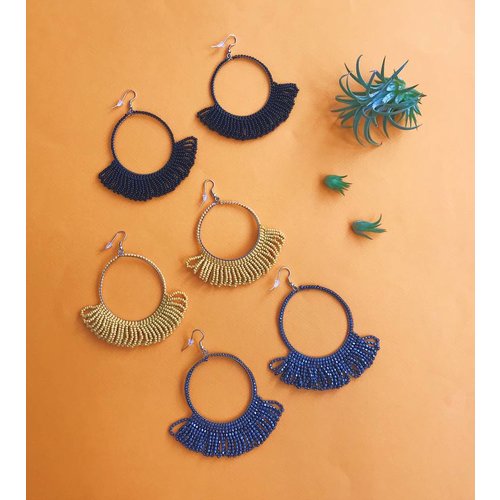 Ink & Alloy Fringe Hoop - Multi Ink & Alloy Fringe Hoop - Multi