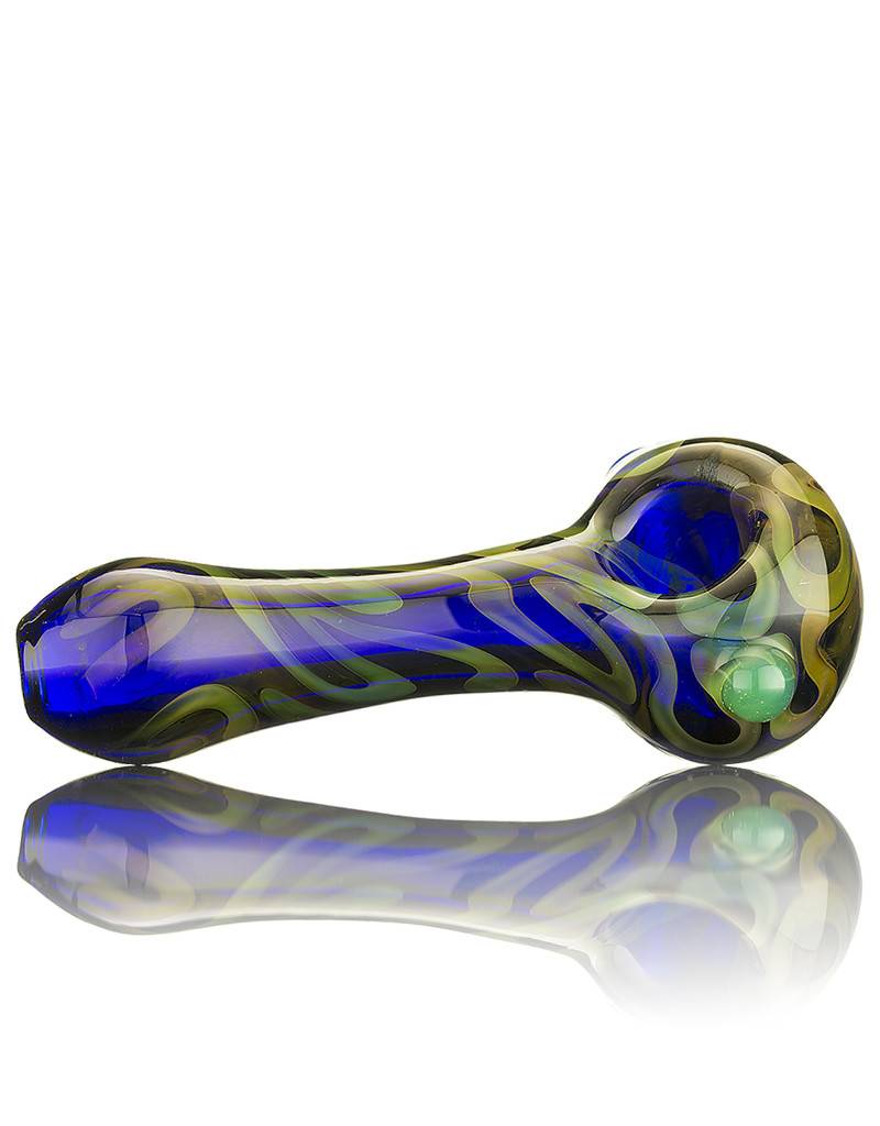 Spoon pipe by Pez with Cobalt and Silver Fume Witch DR