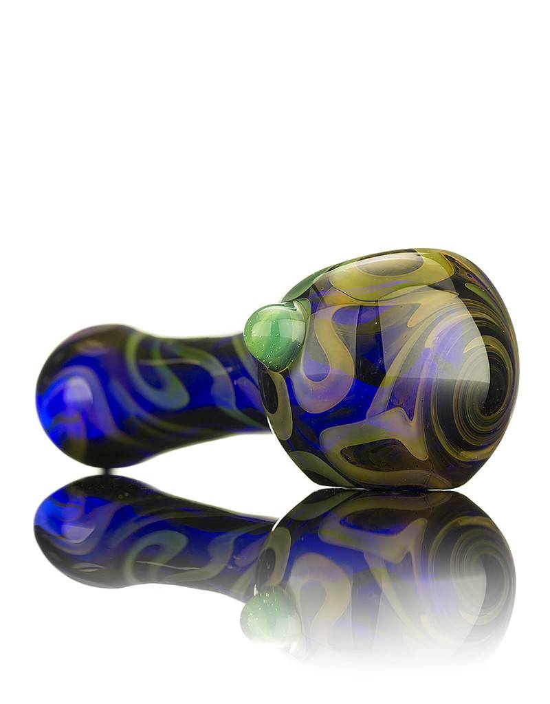 Spoon pipe by Pez with Cobalt and Silver Fume Witch DR