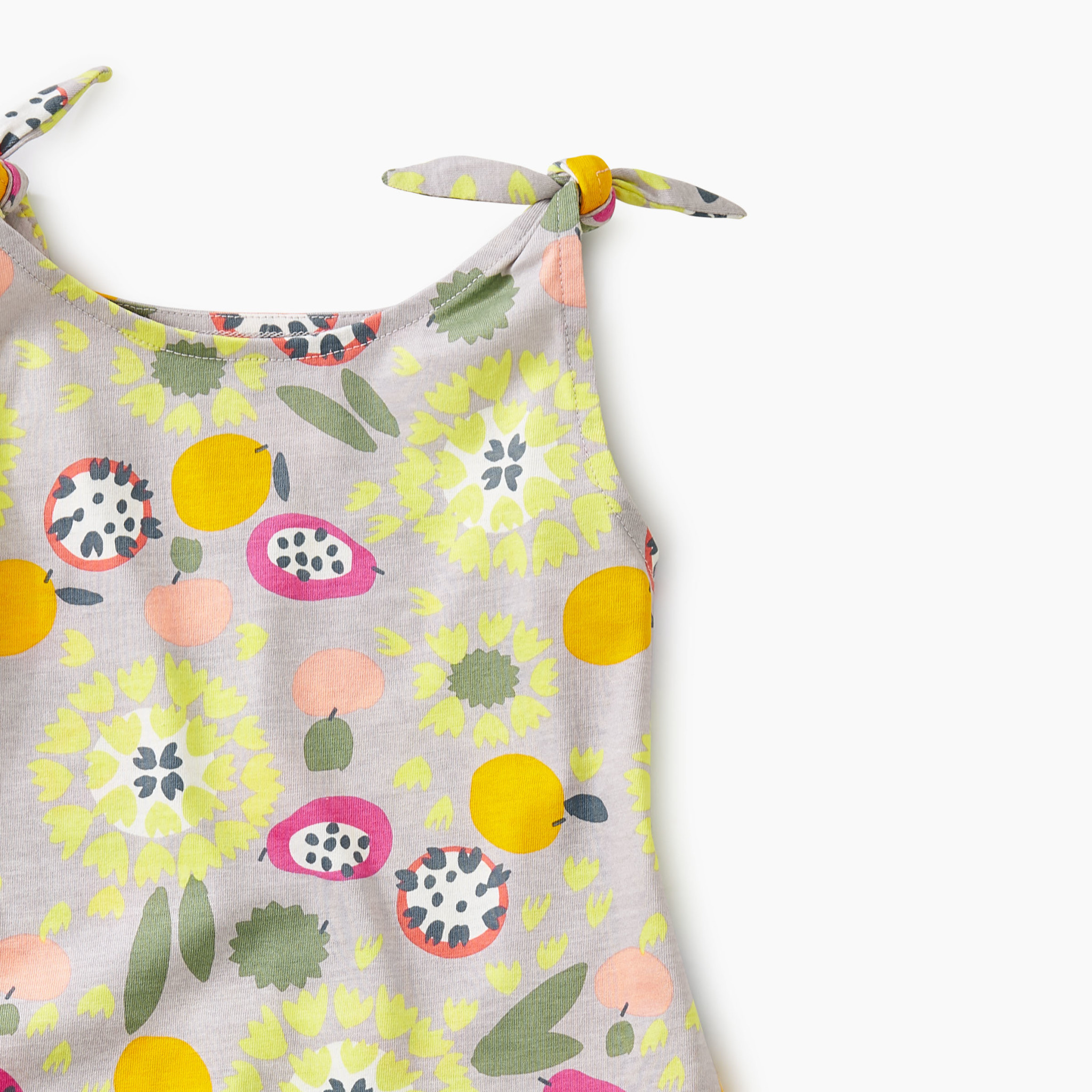 Tea Collection Fruit Floral Tie Shoulder Dress