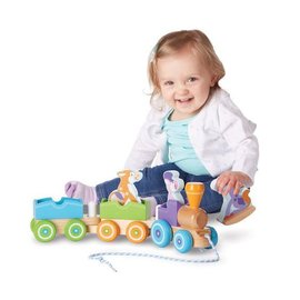 Melissa & Doug First Play Wooden Rocking Farm Animals Pull Train