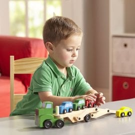 Melissa & Doug Car Carrier Truck & Cars Wooden Toy Set
