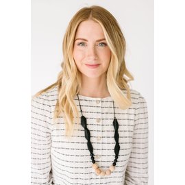 Loulou Lollipop Joan Wood and Silicone Necklace Midnight Black