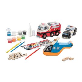 Melissa & Doug Decorate-Your-Own Wooden Rescue Vehicles Set