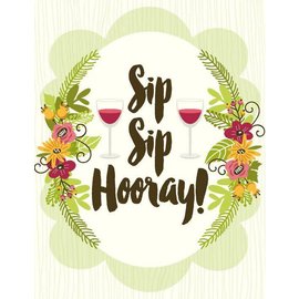 Yellow Bird Paper Greetings Sip Sip Hooray Greeting Card