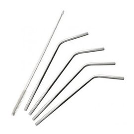 Onyx Onyx 4-Pack + Brush Stainless Steel Straws, Regular
