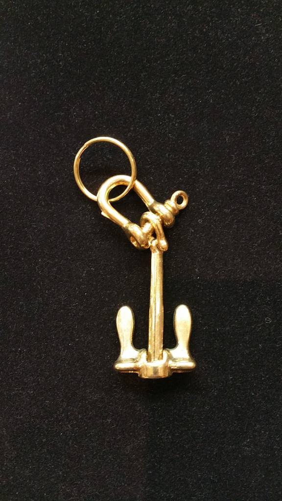 Solid Brass Anchor Key Chain Franks Fisherman