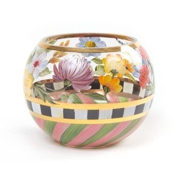 Flower Market Glass Globe Vase Small Ivory Birch