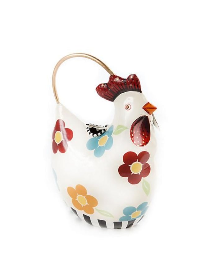 MacKenzie Childs Chicken Watering Can ivory & birch