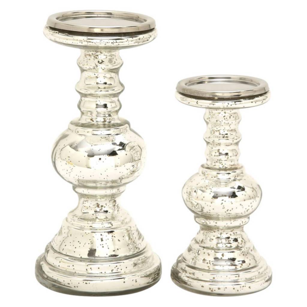 Metal Glass Candle Holder S/2 Gifts and More