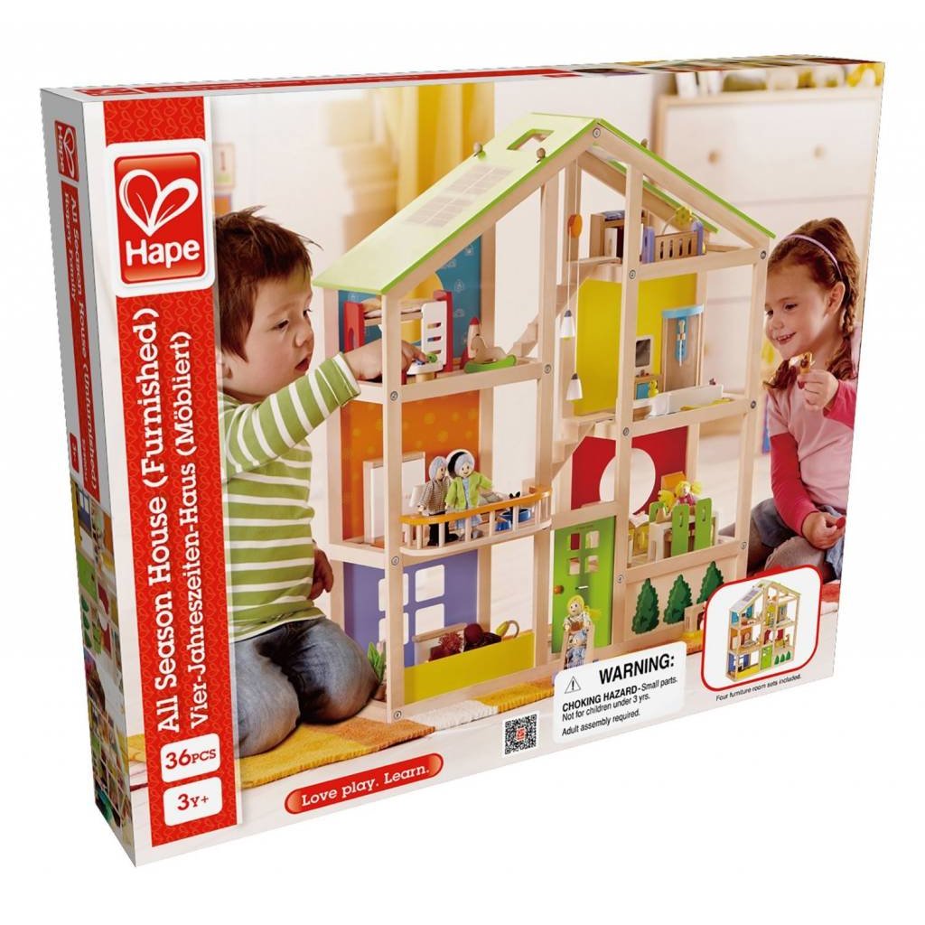 Hape All Season Doll House Furnished Minds Alive! Toys Crafts Books
