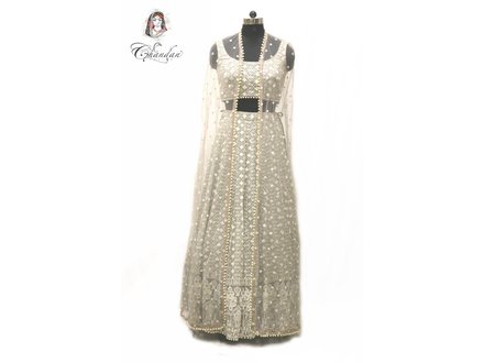 Grey Color Chikenkari Lehenga & choli Grey Color Chikenkari Lehenga & choli