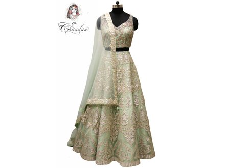 Sea Green Party Wear lehenga Choli 36 Sea Green Party Wear lehenga Choli 36