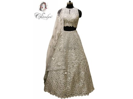 Off White & Grey Party Wear lehenga Choli 34 Off White & Grey Party Wear lehenga Choli 34