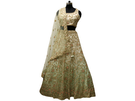 Off White & Pista Bridal Lehenga Choli 38 Off White & Pista Bridal Lehenga Choli 38