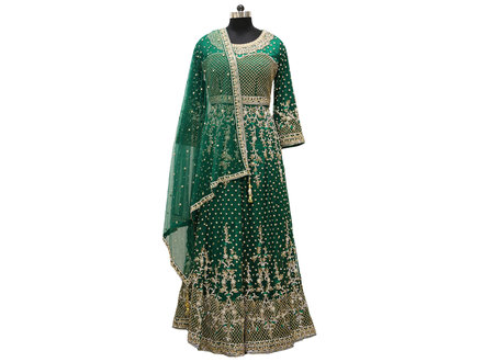 Bottle Green Bridal Lehenga Choli 38 Bottle Green Bridal Lehenga Choli 38