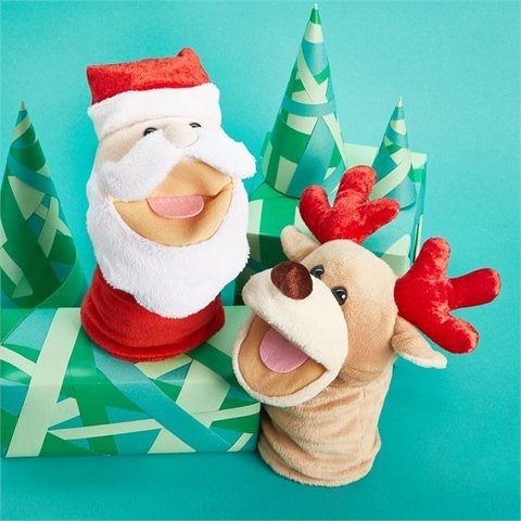 CUPCAKES AND CARTWHEELS JOLLY JINGLES HAND PUPPET ASSORTED SANTA OR REINDEER CUPCAKES AND CARTWHEELS JOLLY JINGLES HAND PUPPET ASSORTED SANTA OR REINDEER
