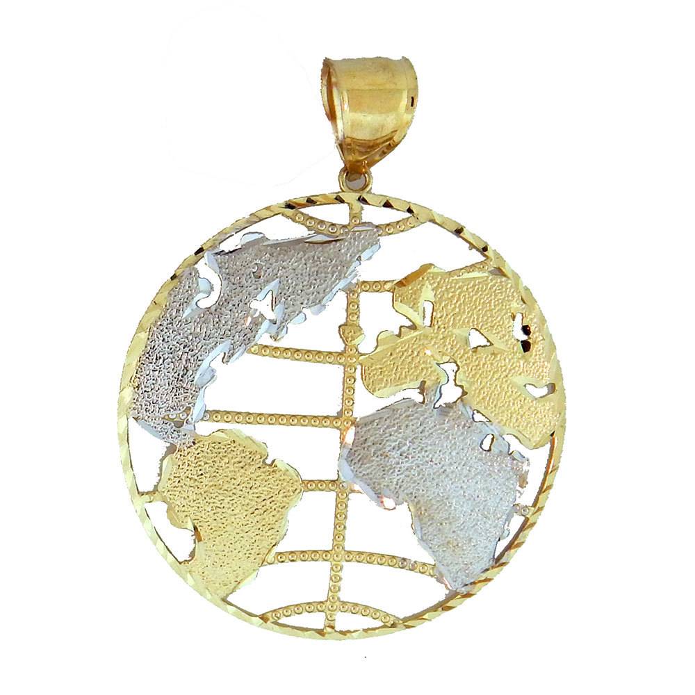 10k Gold Globe PL4723 Pendant Crazy Jewelry