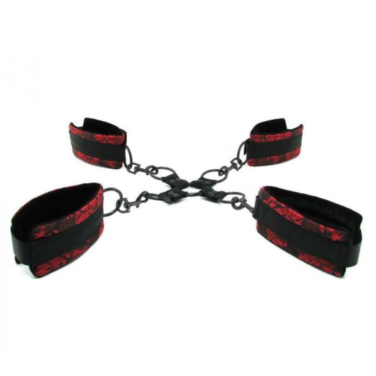 Наручники California Exotic Novelties Scandal Corset Cuffs на завязках, красный SE-2712-22-3 - California Exotic Novelties - Наручники - Купить