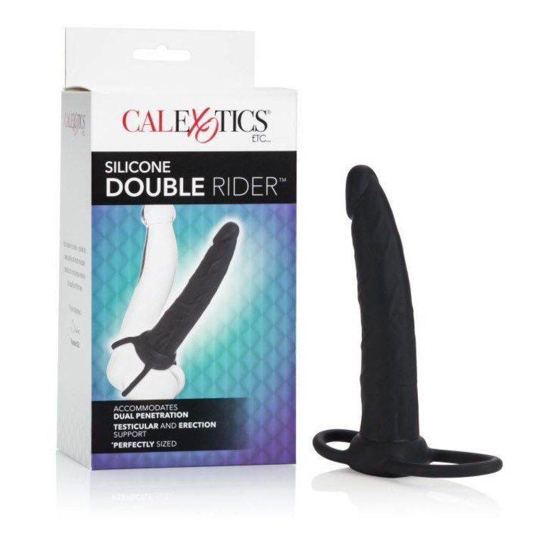 Насадка для двойного проникновения CalExotics Silicone Double Rider, черный SE-0415-05-3 - California Exotic Novelties - Насадки на Член - Купить