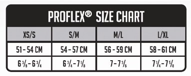 Proflex Hat Size Chart
