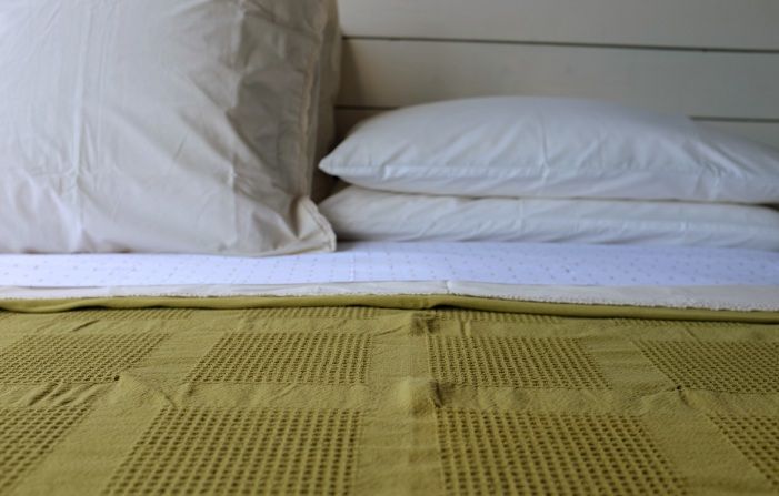Dreamy Organic Bed of the Week: Coyuchi Green and Diamonds