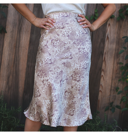 Snake Skin Middy Skirt