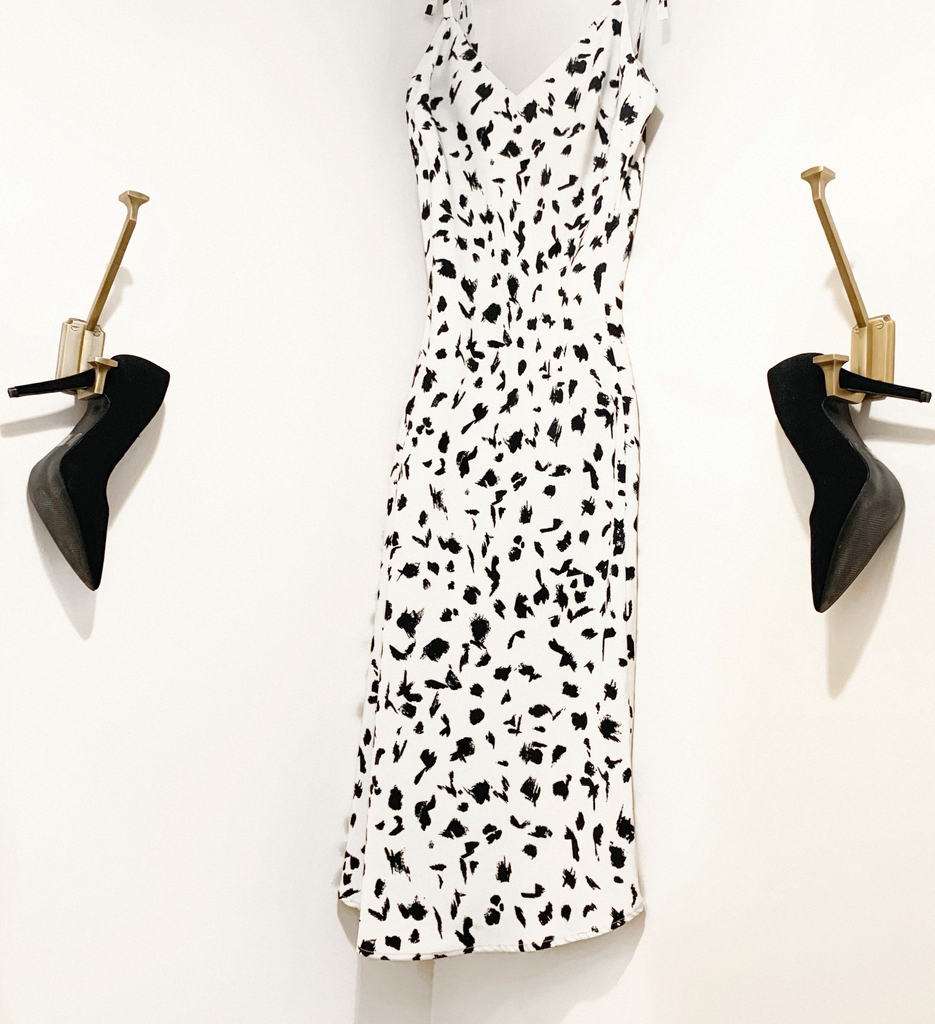 Paint Brush Print Middy Dress