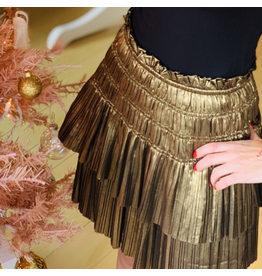 Pleated Tiered Mini Skirt
