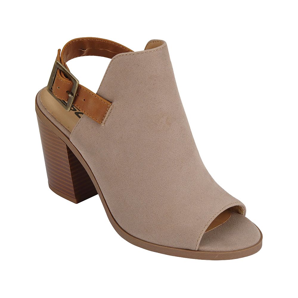 Open Back Stacked Bootie