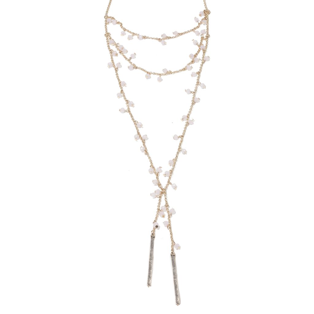Beaded Drop Bar Necklace