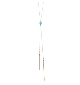 Turquoise Double Bar Drop Necklace