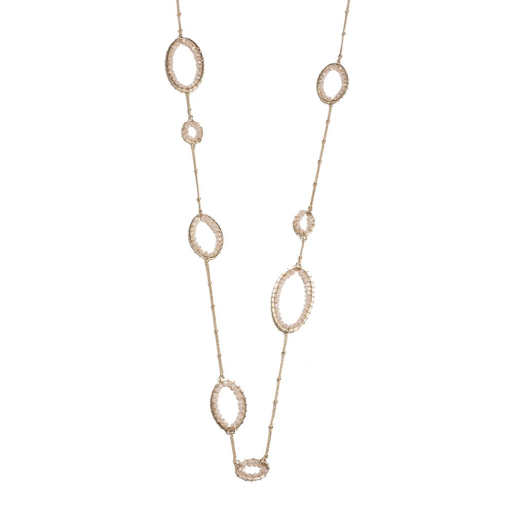 Beaded Oval Necklace