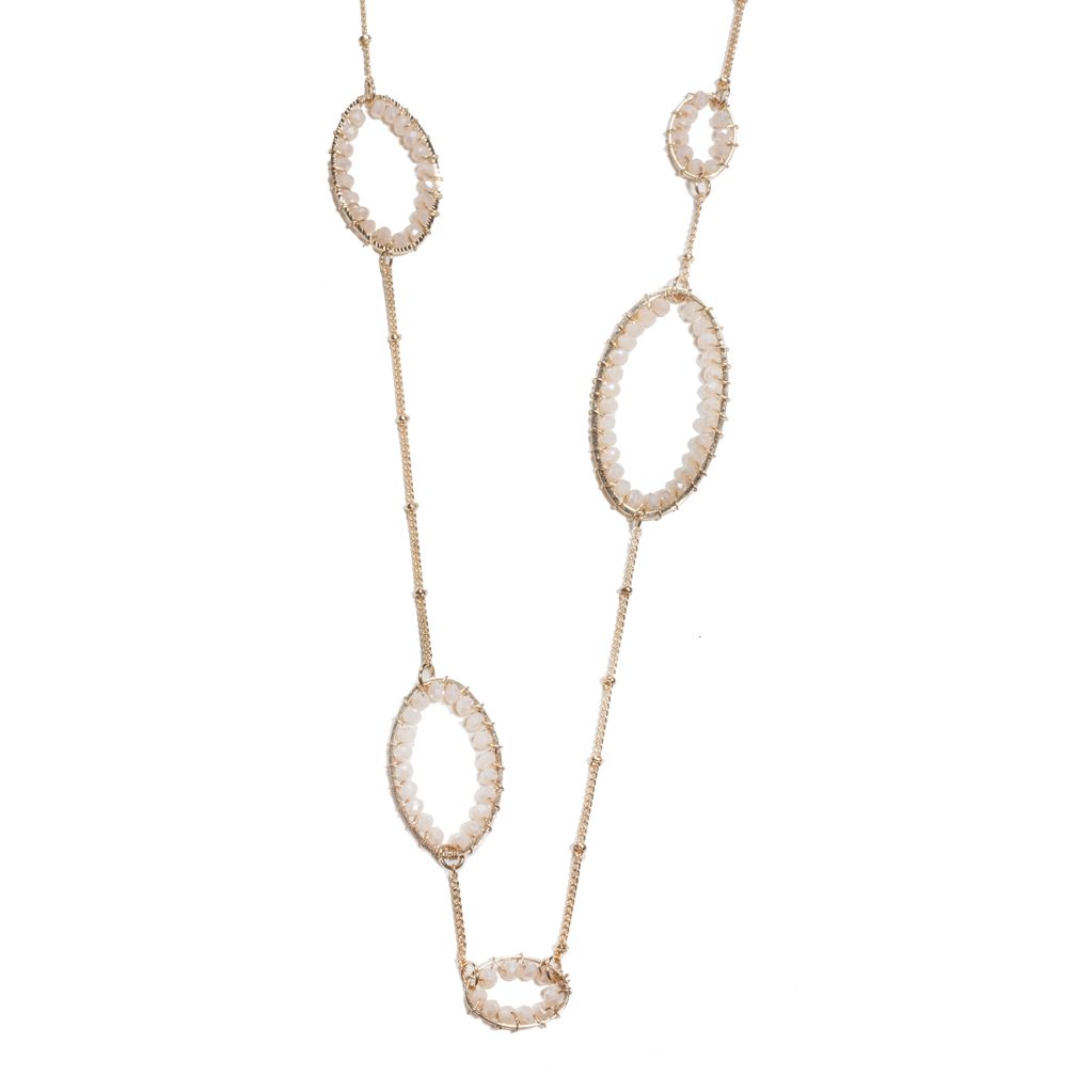 Beaded Oval Necklace