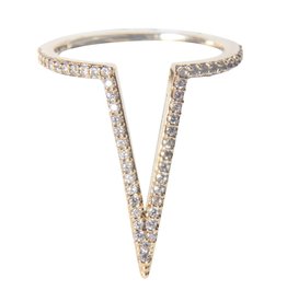 Rhinestone Covered V Shaped Ring