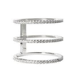 Rhinestone 3 Bar Ring